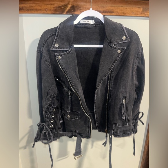 NWOT 12th Tribe Jet Setter Black Denim Women’s Jacket Size: Small - Picture 4 of 7